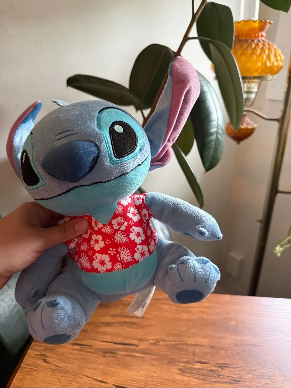 Disney Blue Stitch Plush with Red Floral Vest